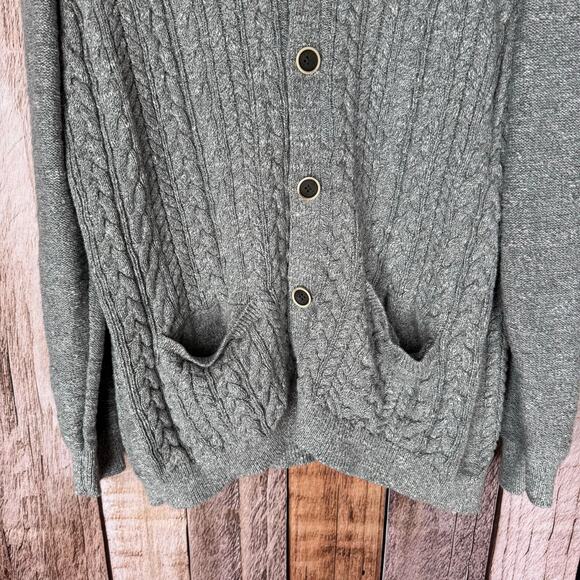 Tommy Bahama Cardigan Sweater Gray Cable Knit Men's Relaxed Grandpa Classic XL - Picture 4 of 8